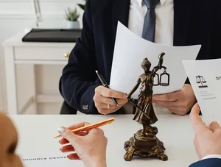 Female attorney in suit For the page: Lawyer Claude 3. Use realistic, professional photography. Match the composition, crop, and visual role of the mockup regio