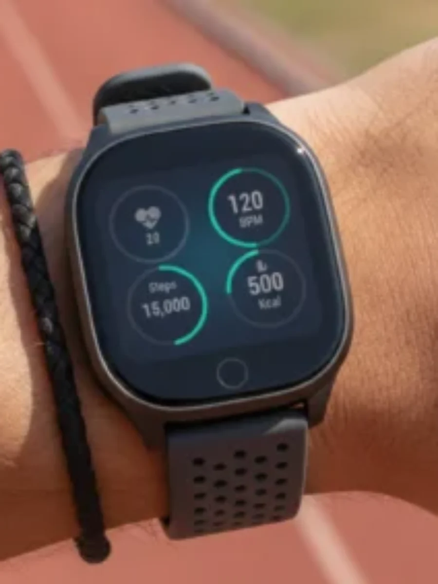 Fitness watch close up shot For the page: Influencer 3. Use realistic, professional photography. Match the composition, crop, and visual role of the mockup regi
